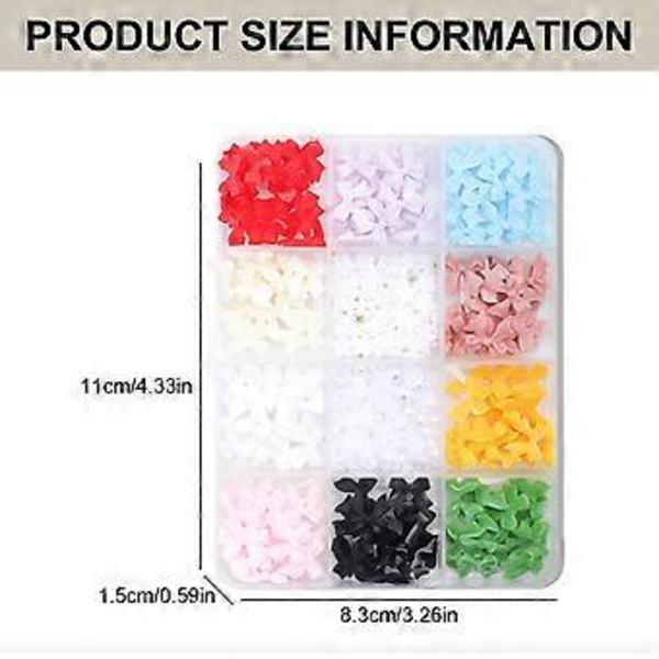 12 rum blandet form neglekunst charms 3D sløjfer negle charms perler søde sløjfe neglekunst dekorationer til akrylnegle SZSP03