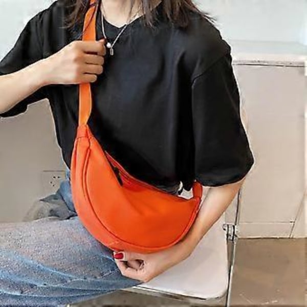 Fashionabel Canvas Skuldertaske Brysttaske Casual til Fest Studerende Udendørs Hvid Orange Orange