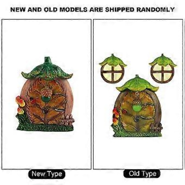 Miniature Fe Trædør og Vinduer Resin Fe Have Gnome Hjem Dør og Vinduer Træer Dekoration til Have Gård Plæne