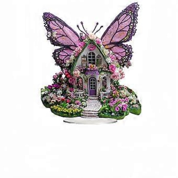 Tale Fargerikt Blomsterhus 2D Akryl Skrivebords Ornament Dekorasjon Gave Lys Opp Hver Dag i Livet Gaver Verdt å Samle