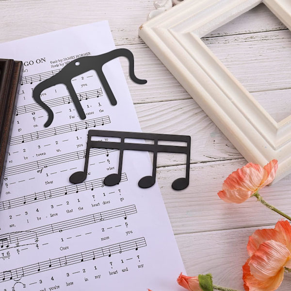 2 stk. (sort) Metal Musik Bog Klip, Musik Stativ Klip Ark Musi