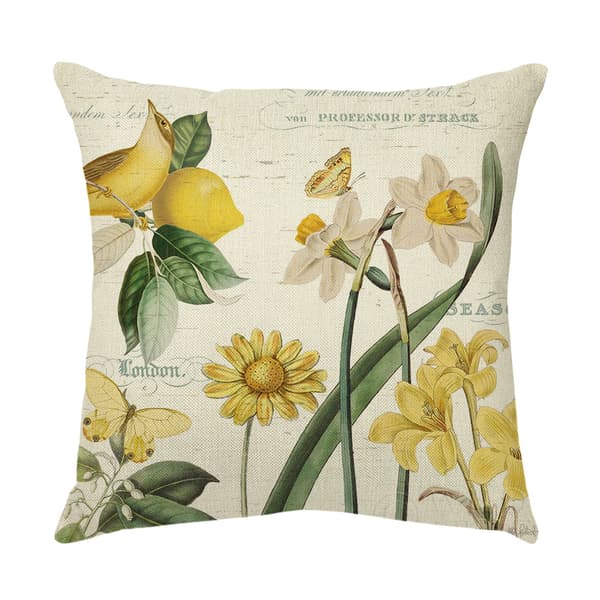 Set med 4 Dekorativa Blommiga Kuddfodral 45 x 45 cm Kuddfodral