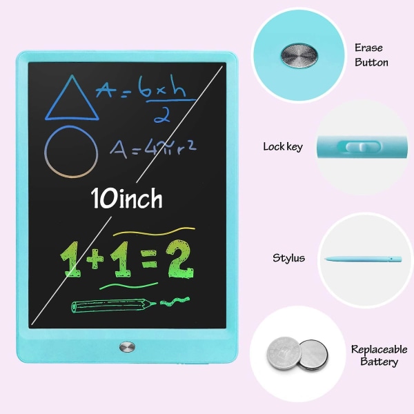 Tegning LCD-skrivetablet Sletbart Doodle Board til børn (blå)