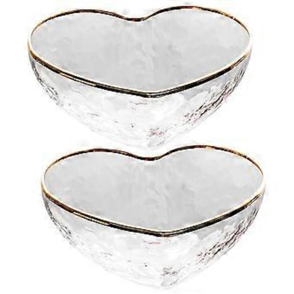 2 st Glas Puddingformar Geléformar Hjärtformade Dessertskålar för Hemmet