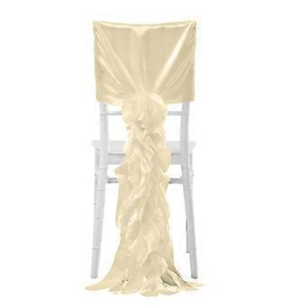 Satins Stolebetræk Chiffon Flæser Let at Rengøre til Bryllup og Særlige Lejligheder Dekoration Champagne Champagne