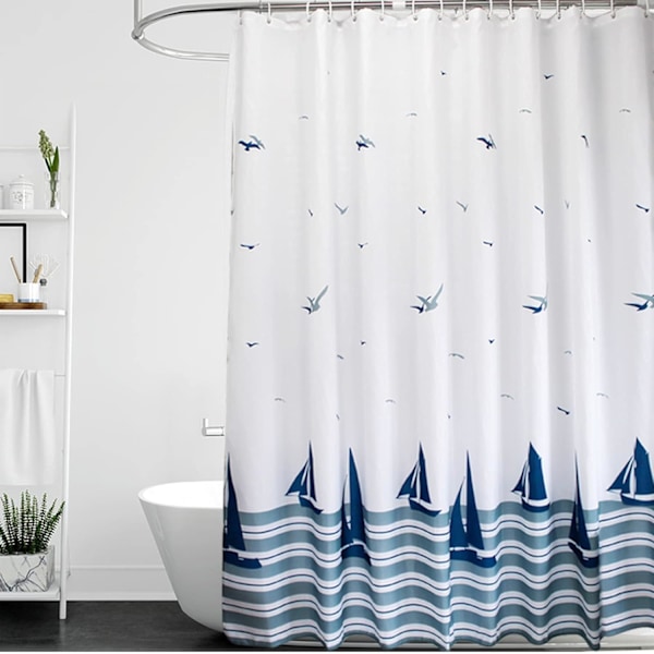 Shower Curtain 100x180-Weighted Hem & Anti Mould & Resistant Wash