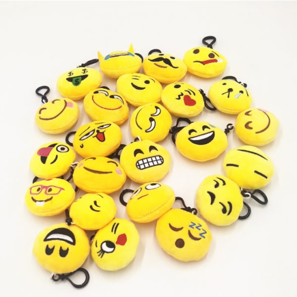 Emoji-nyckelring 6cm * 2cm, 5-pack med emoji-nyckelringar för barn