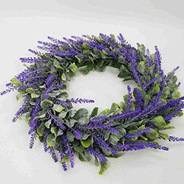 Kunstig lavendelblomsterkrans Lavendeldekorasjon Dørkrans