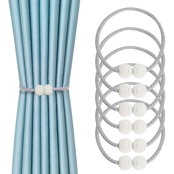 Magnetiske Gardinbindere, 6 Stykker Gardinbindere, Magnetisk Cu