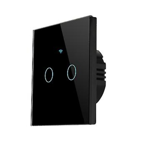 2/3/4-vägs Smart Strömbrytare Tuya Touch App-kontroll INGEN Noll-ledare Krävs black 2Gang