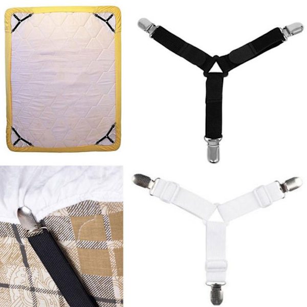 Sengestrammer fastgjort 4 stk., elastisk madrasstrammer Fi