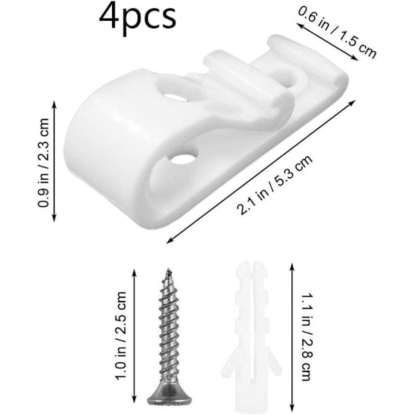 4 sæt plast romerske rullegardin kæde ledning P clips kroge barn