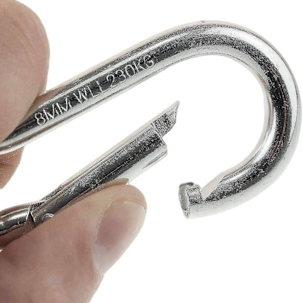 Urheilukarabinerikoukut 80 Mm X 8 Mm, Maksimikuorma 230 Kg Ja 60 M
