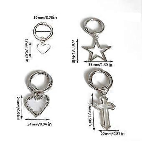 Sæt med 2 spænder med alternative former vedhæng Delikat sko dekoration charme Mørk og trendy sko spænder pynt silver skull 7