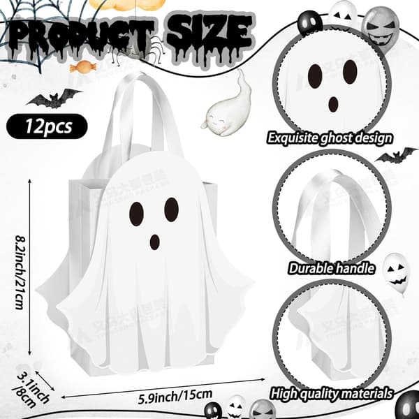 12-pack Halloween godispåsar, små spökväskor, spököverraskningspåsar 12pcs