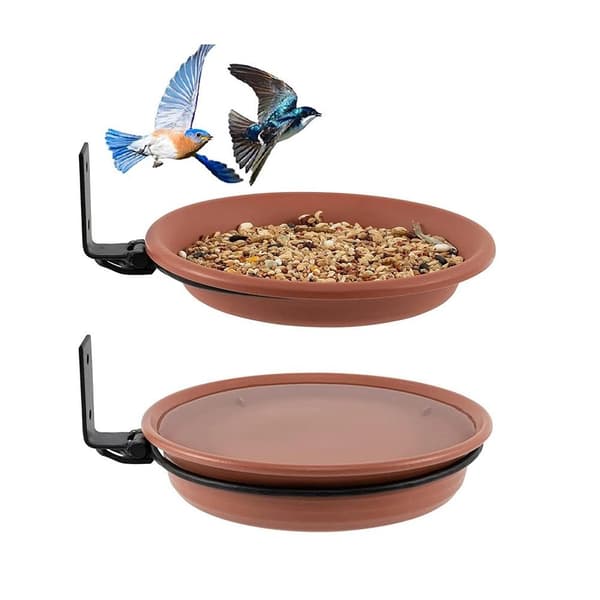 2 Fuglebade Fuglefoder, Udendørs Fritstående Vilde Fuglebade B