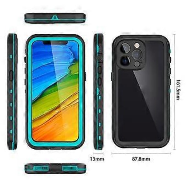 Iskunkestävä vedenpitävä PC + TPU -kotelo iPhone 13 Prolle Blue