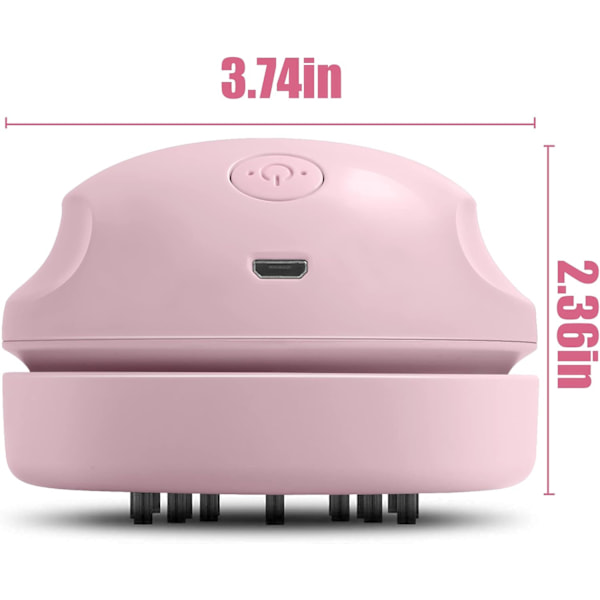 USB-ladattava pöytäimuri imusuulakkeella, puhdistus B
