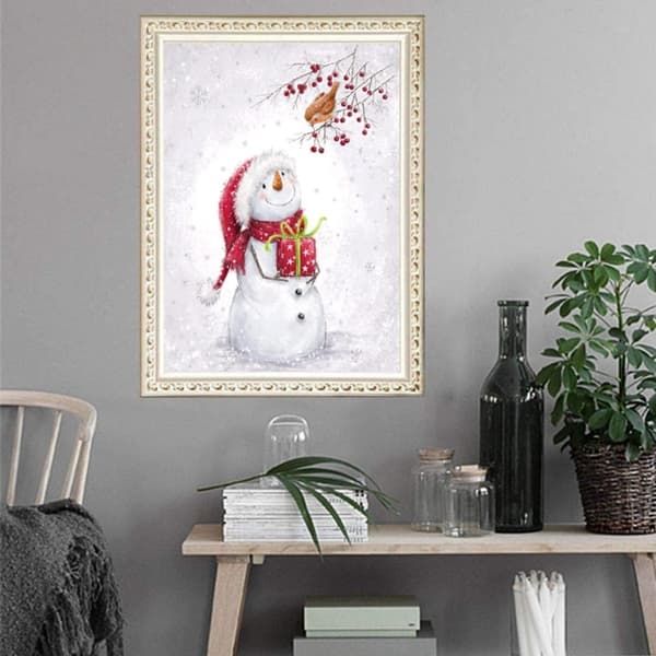 Diamantmaleri Jul, 5D DIY Diamantmalerisett Snømann, Di
