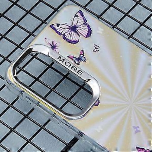 Skal för Samsung Galaxy S25+ Laser TPU+PC Telefonfodral Elektropläterad Fjärilsmönster-AB3 AB3