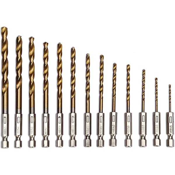 Solsikke 13 dele HSS (1,5-6,5 mm) spiralmetalbor med C