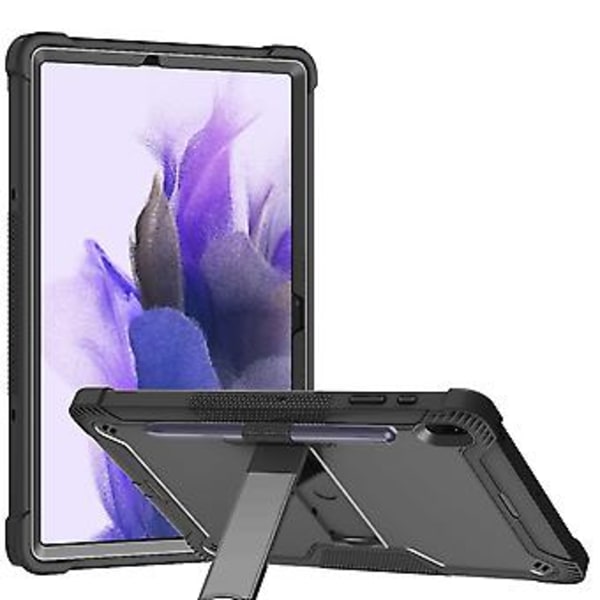 Silikone + PC Cover til Galaxy Tab S7 FE (Rød + Sort) Black