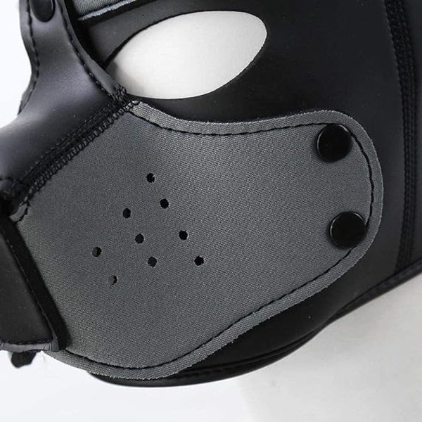 Hundmask, Mjuk Latex Djurlek Hundmask Valp Mask Svart Läder D