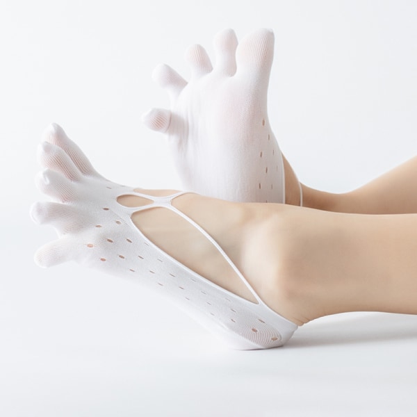 Harmaa naisten jalkasukat Viisi sormea ​​pehmeä hengittävä matala nilkka
