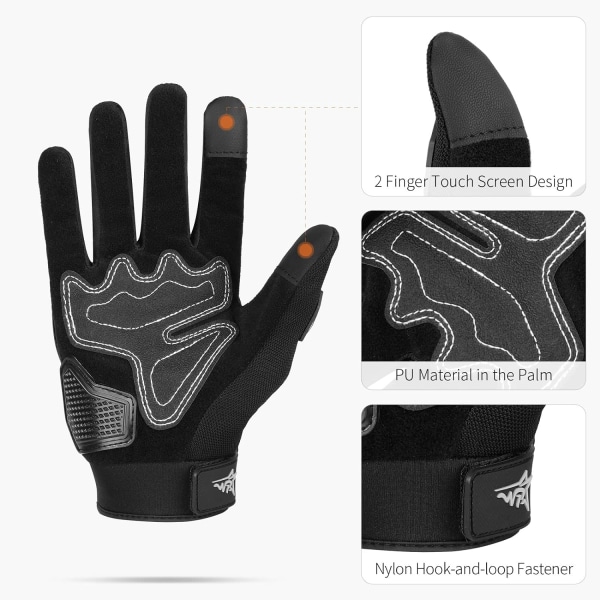 M-Motorcycle Gloves Pekskärm Full Finger Godkänd Motorcykel