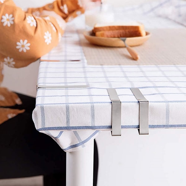 4,5 cm pöytäliinan pidike, 12 kpl pöytäliinan pidikettä, säädettävä pöytäliinan pidike, ruostumattomasta teräksestä valmistetut pöytäliinan pidikkeet, puutarhapöytäliina, pöytäliinan pidike, ulkopöytäliinan pidike, juhlat