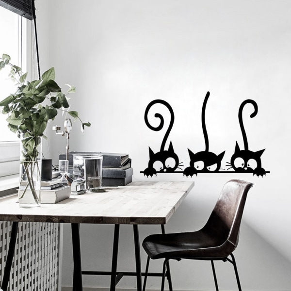 En set väggdekaler med söta djurtema Bedårande väggdekor Cat S