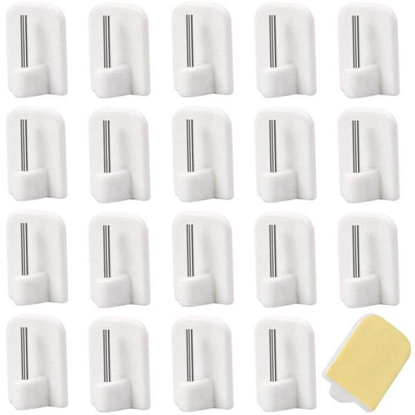 20 Pcs Self Adhesive Curtain Rod Hooks Curtain Rod Holders for Ba