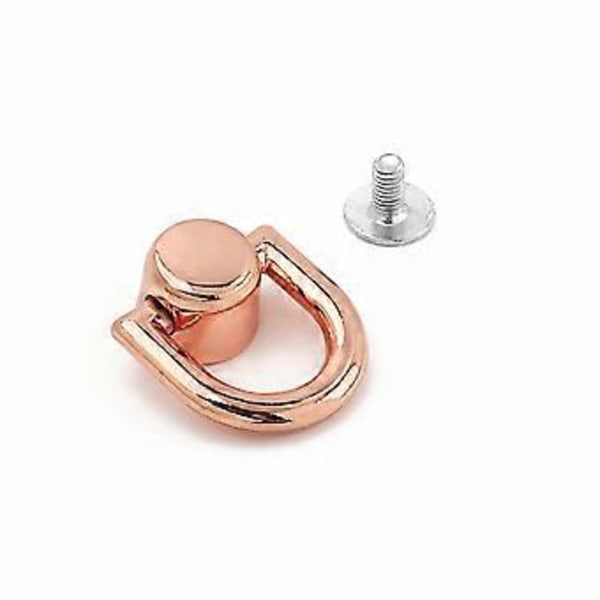 Guld D-ringar Nitar för DIY Läderprojekt som Väskor och Ryggsäckar Enkel Installation Trendiga Väskaccessoarer Svart Black