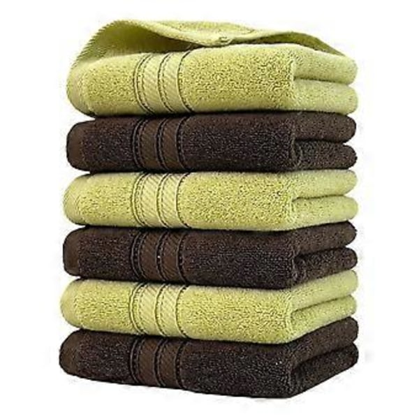 6-pakning Fargeblanding Håndklesett Bomull Myke og Svært Absorberende 400GSM Håndklær For Baderom Gym Dusj Hotell Og Spa B