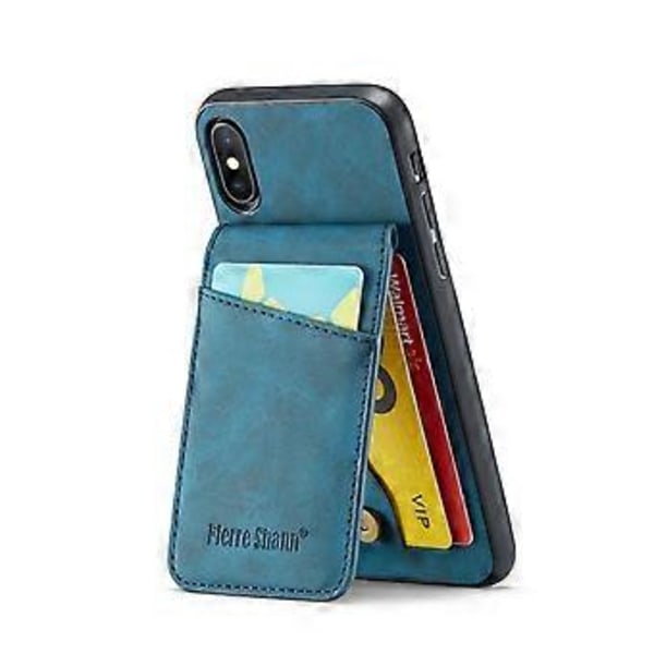 Crazy Horse PU -kotelo iPhone XR:lle Blue