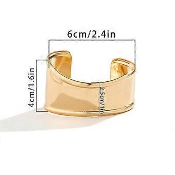 Trendy bred åpningsarmbånd, irregulært armbånd, irregulær form håndleddsarmbånd, unikt bredt mansjettarmbånd for kvinner og jenter Silver