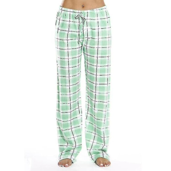 Bløde flannel pyjamasbukser med tern til mænd. XL. Grøn Green XL
