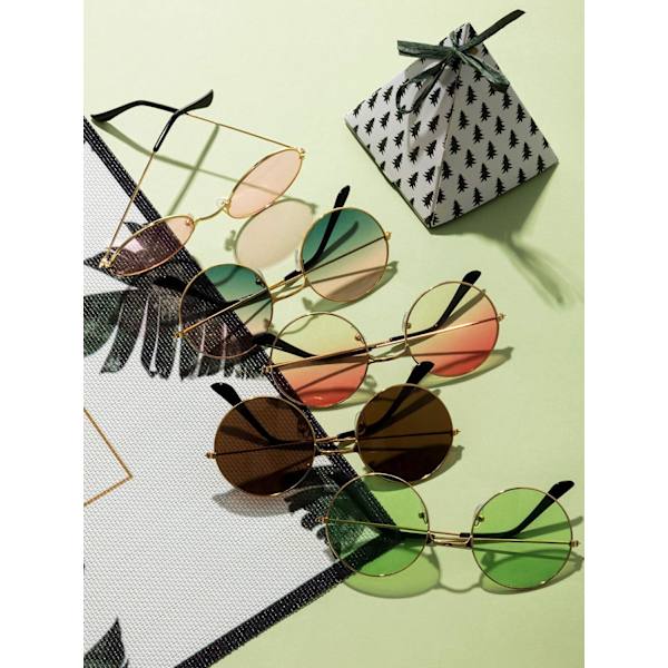 10 par Hippie runde solbriller 60-tallet John Style flerfarget runde