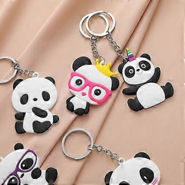 20 stk. Tegneserie Panda Nøglevedhæng Rygsæk Hængende Dekorationer Multifunktionelle Panda Nøgleringe