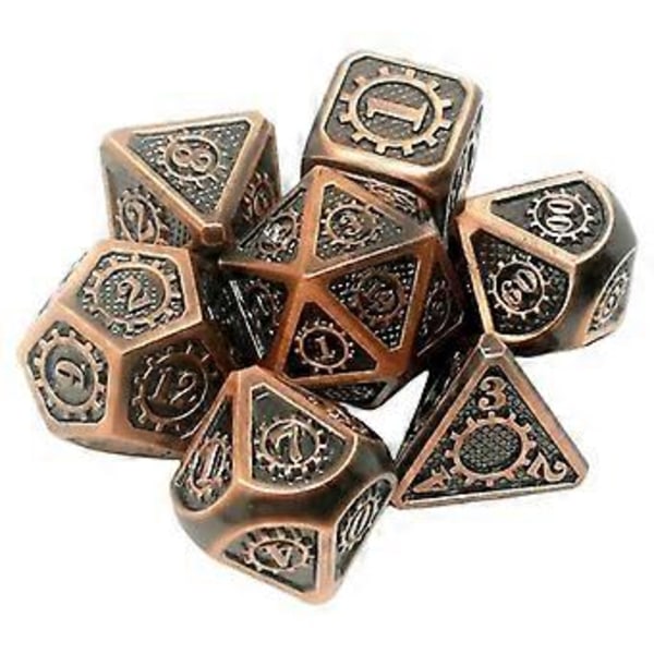 7 st/förpackning Polyedrisk zinklegering för Dragon Scales DnD RPG brädspelstärningar (06) 6