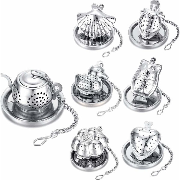 8 stk. te-infuser 8/20 rustfrit stål dyreformet mad, urte