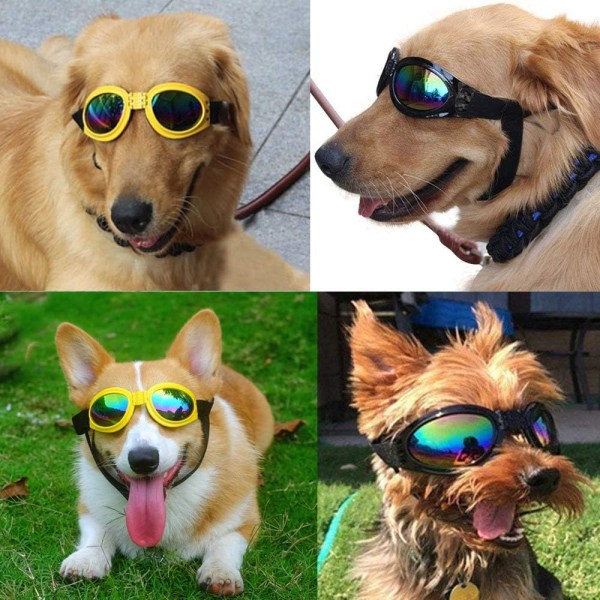 2 stk Stilfulde hundesolbriller Vandtæt vindtæt UV-beskyttelse