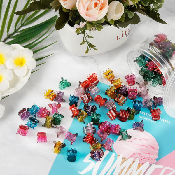 Halkskyddade minihårklämmor, 100 st minihårklämmor i plast