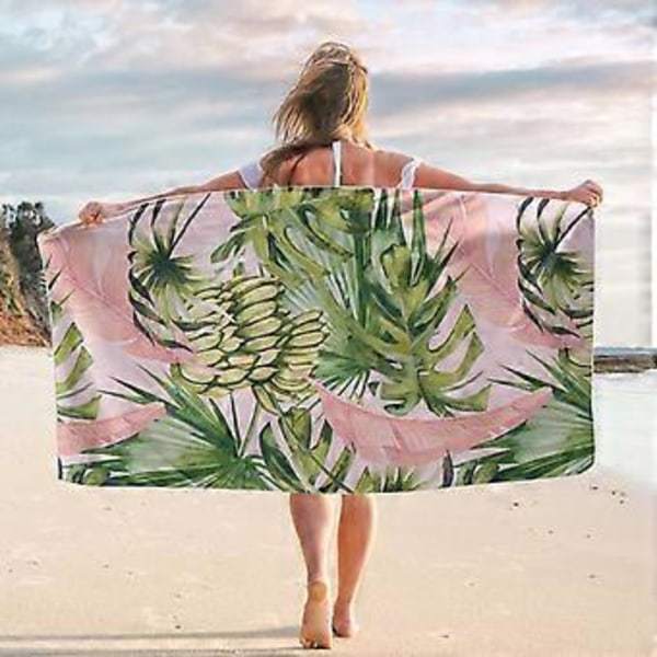 Mikrofiber Strandhandduk Superlätt Färgglad Badhandduk Sandtät Strandfilt Multifunktionell Handduk för Resor Simbassäng 30x60 Tum
