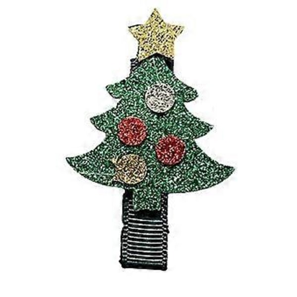 Sött Hårspänne Glitter Julgran Form Ankklämma Hårklämma för Hästsvans Lugg Hårnålar för Tonåringar Barn 16 16