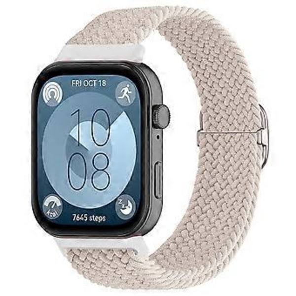 Til Huawei Watch Fit 3 Justerbar Nylon Flettet Urrem Vævet Stil Håndledsrem Style L