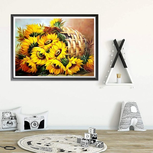 30x40cm 5D Diamantmålning Solros, DIY Diamantmålningssatser för A