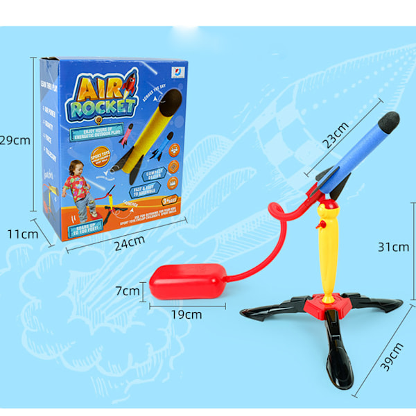 Plastikraket Kit Pedal Tryk Type med Raket Launcher og F