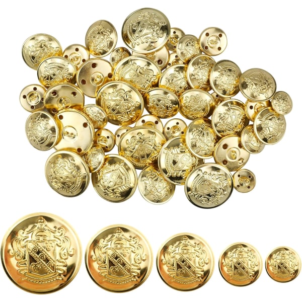 50 kappaletta metalliset bleiserin napit kilven harjan varren napit vintage
