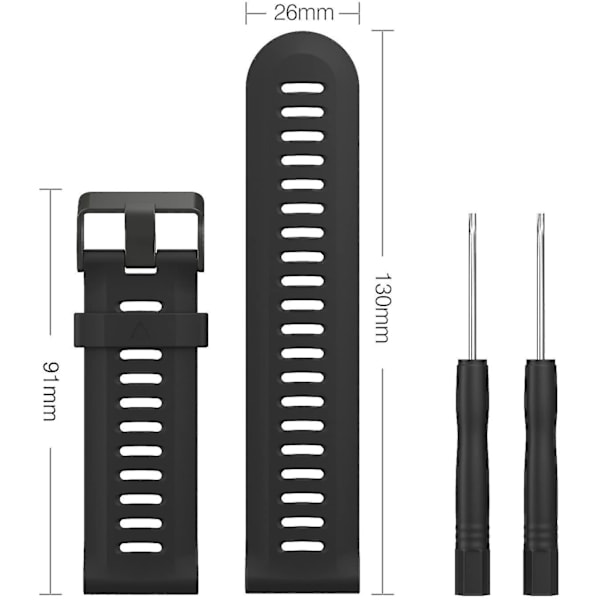 Ranneke Garmin Fenix 3/fenix 5x Pehmeä Silikoni  Ranneke Sopii Garmin Fenix 6x/fenix 6x Pro/fenix 3/fenix 3 Hr/fenix 5x/5x Plus 26mm.Fenix 6X tai 6XPRO.Harmaa